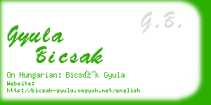 gyula bicsak business card